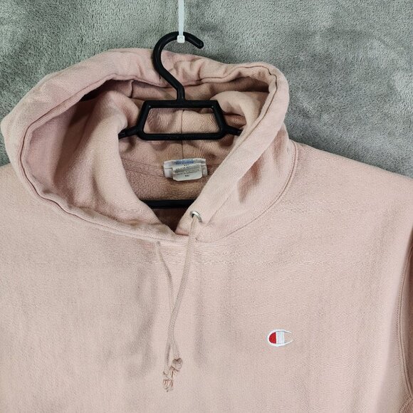 Womens Pink Champion Reverse Weave Pink Hoodie Sweatshirt Long Sleeve Size XXL - Picture 4 of 13